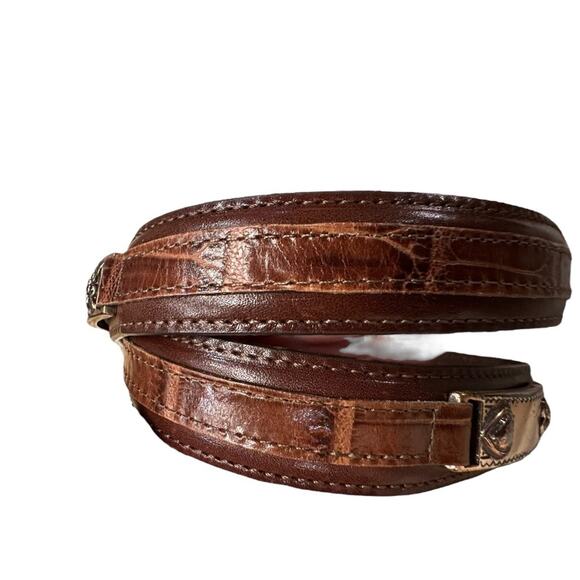 Vintage Brighton Women’s Large Brown Leather Belt with Silver Tabs and Buckle main image 16